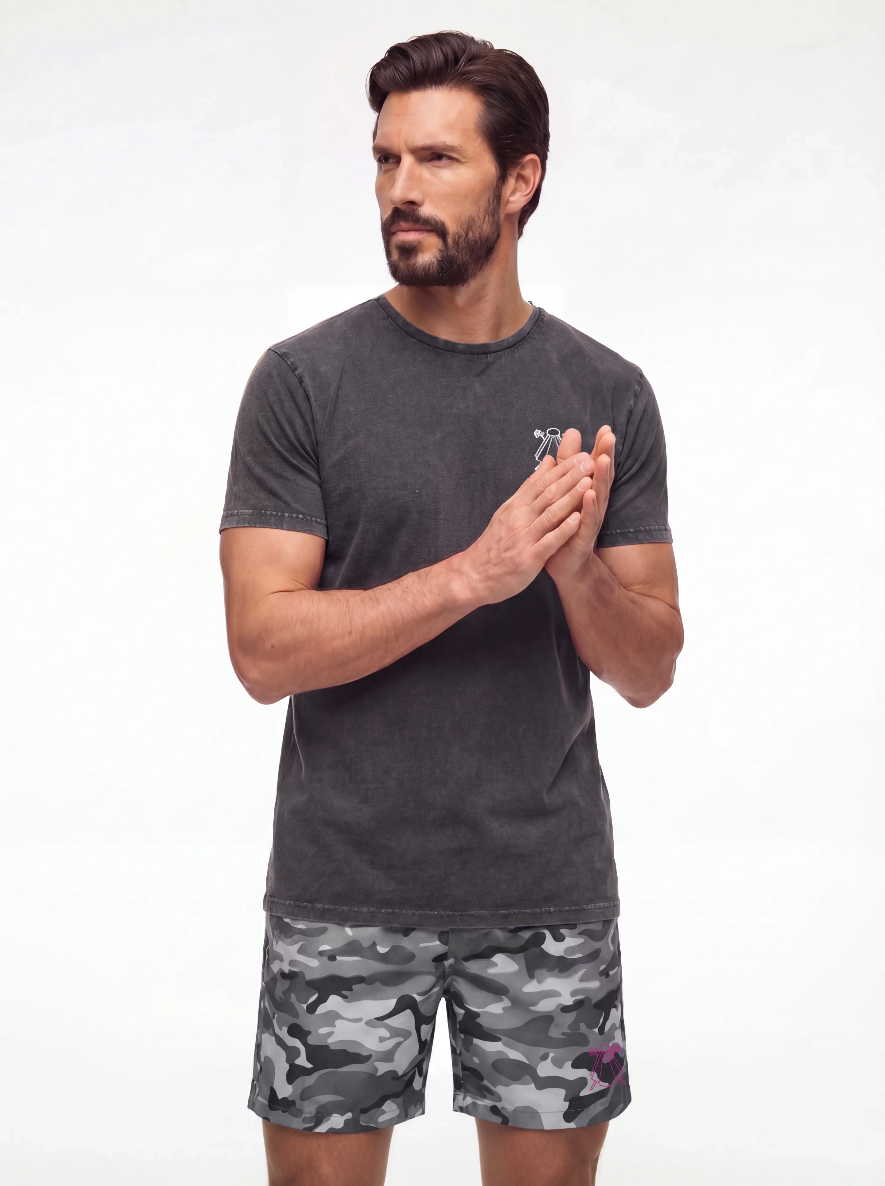 Bañador Gris Camuflaje Hombre