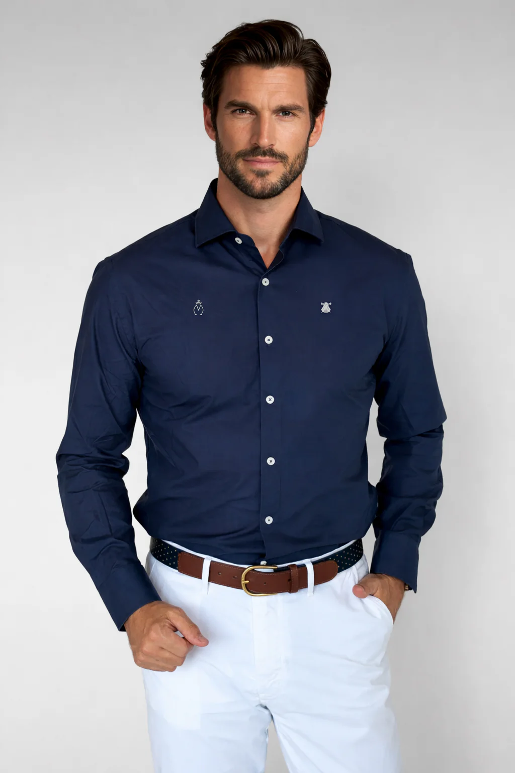 Camisa Azul Marino Personalizable Hombre - Image 3