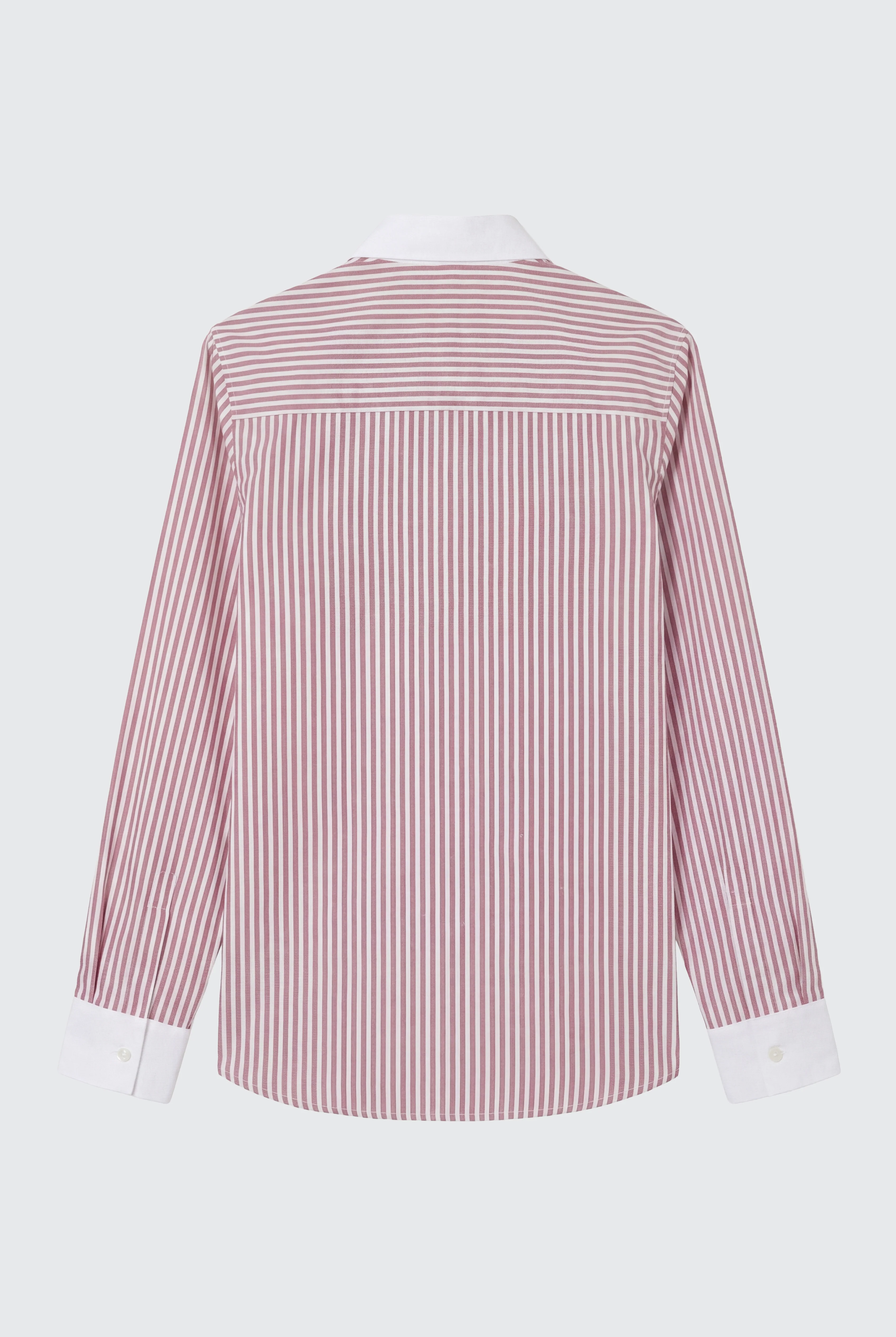 Camisa Rayas Burdeos Cuello y Puños Blancos Mujer - Image 5