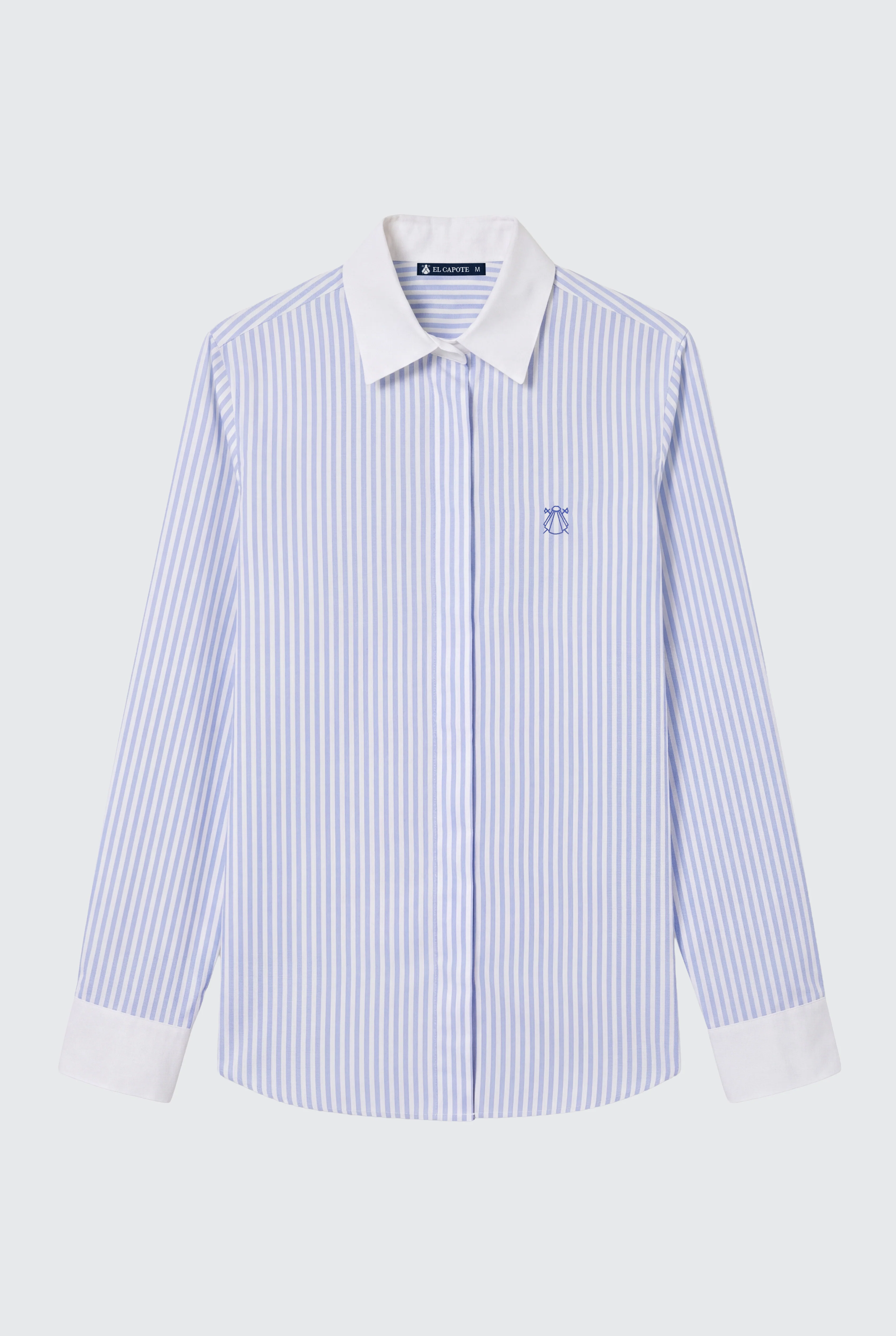 Camisa Rayas Cuello y Puños Blancos Mujer - Image 4
