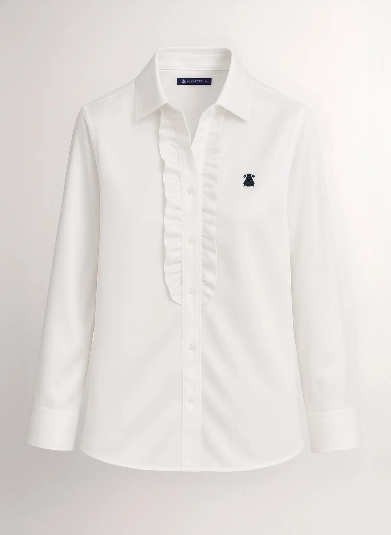 Camisa Blanca Pechera Volantes Mujer - Image 2