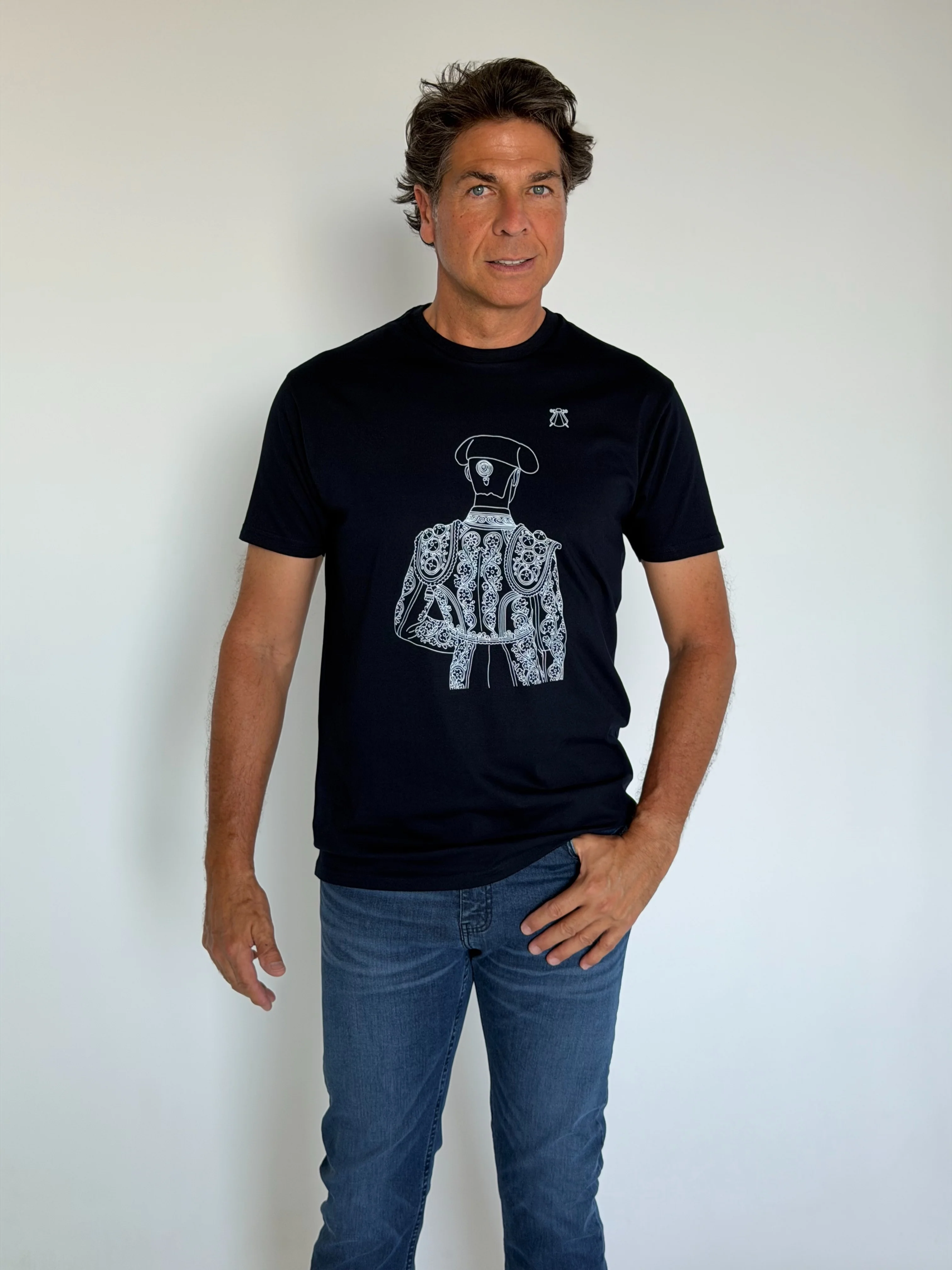 Camiseta Azul Torero Espaldas Hombre