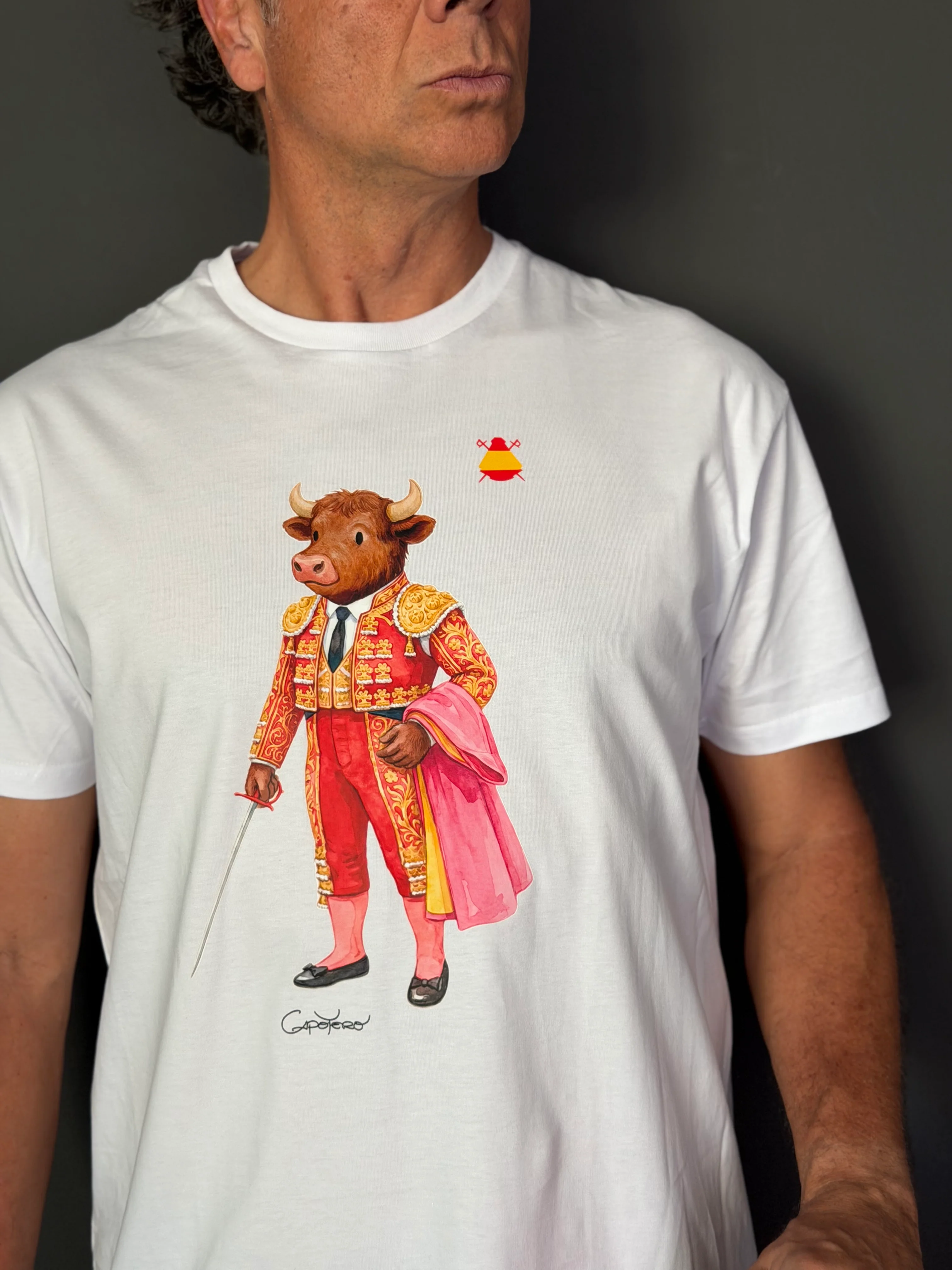 Camiseta Blanca Torito Capotero de Luces Hombre - Image 2