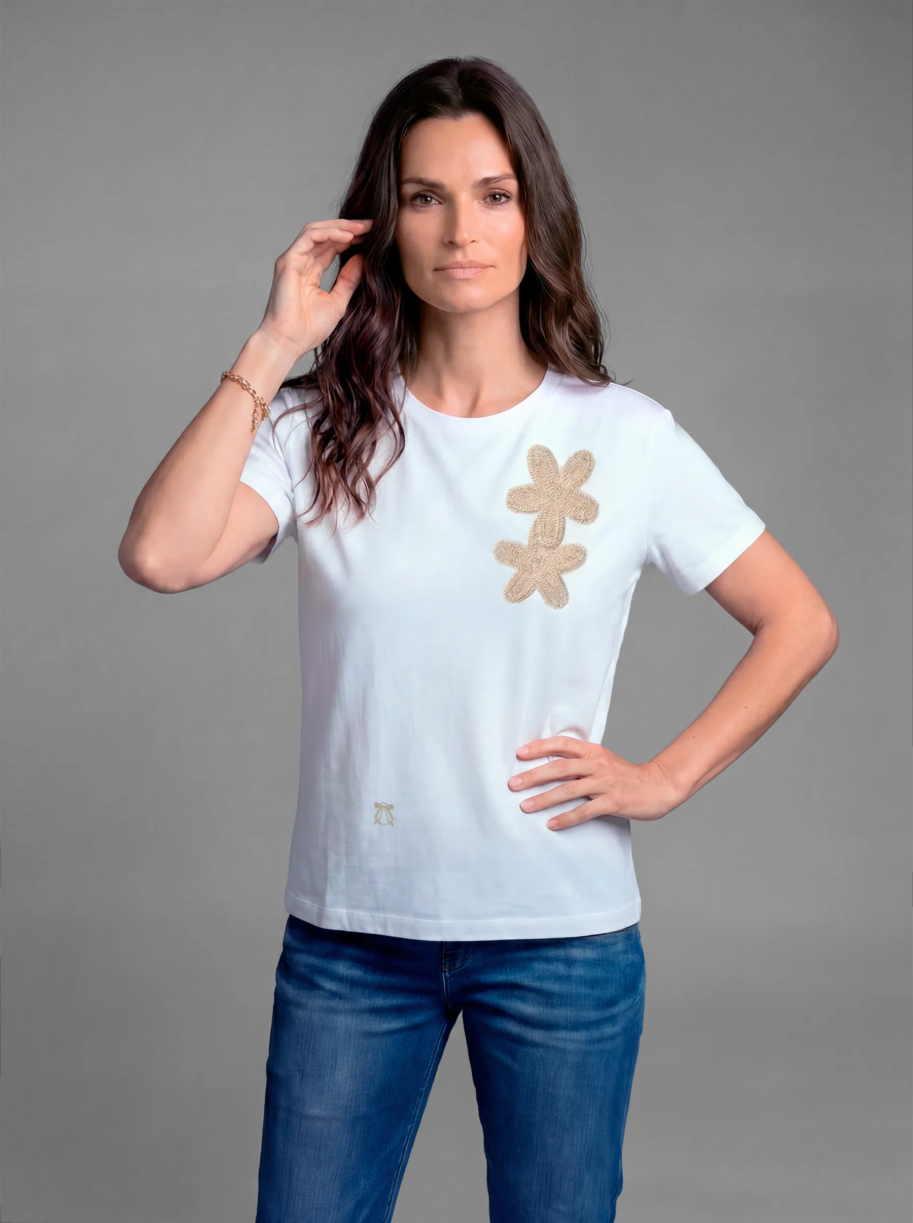 Camiseta Cruda Crochet Mujer