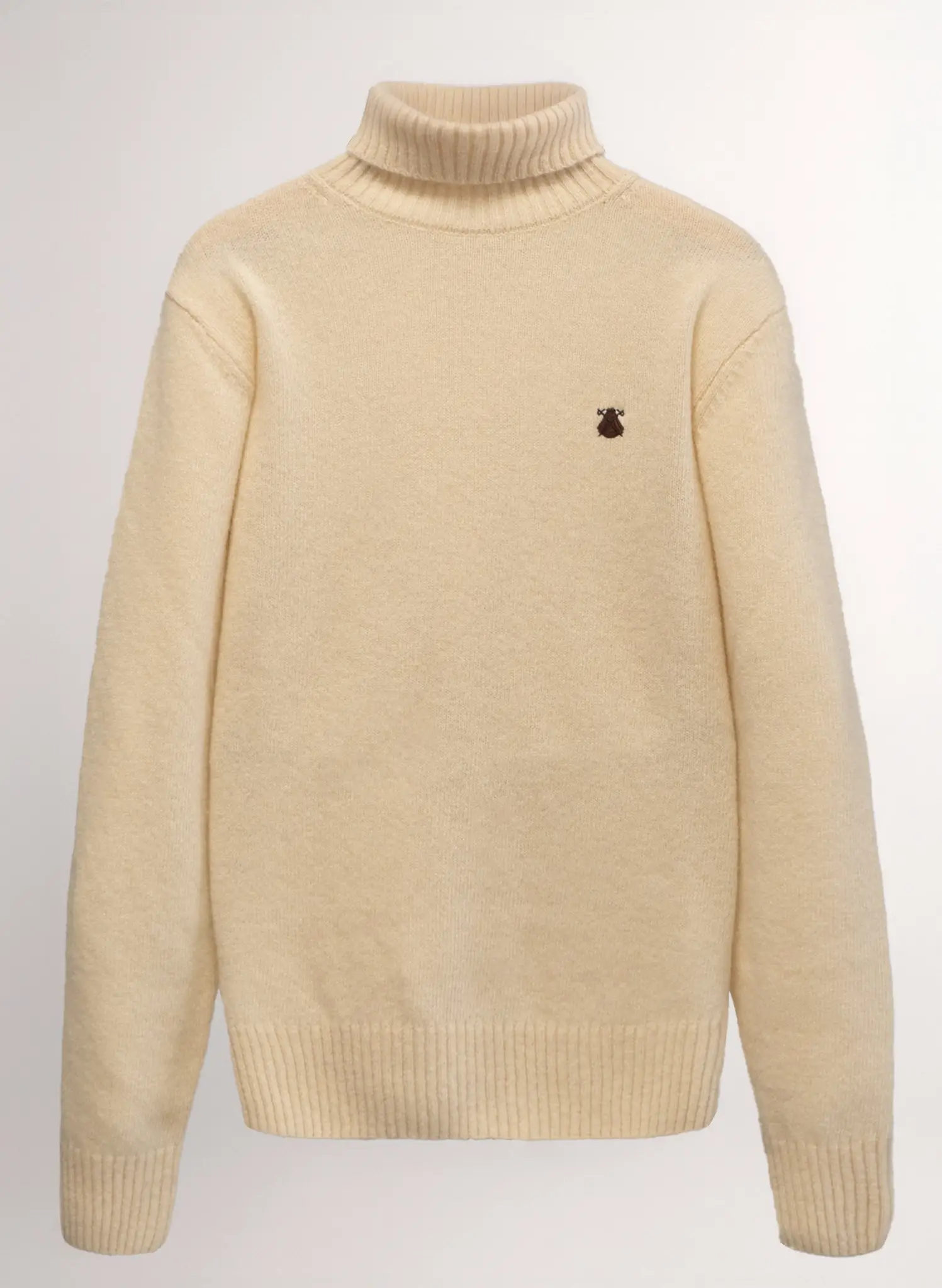 Jersey Beige Lambswool Cuello Alto Hombre - Image 2