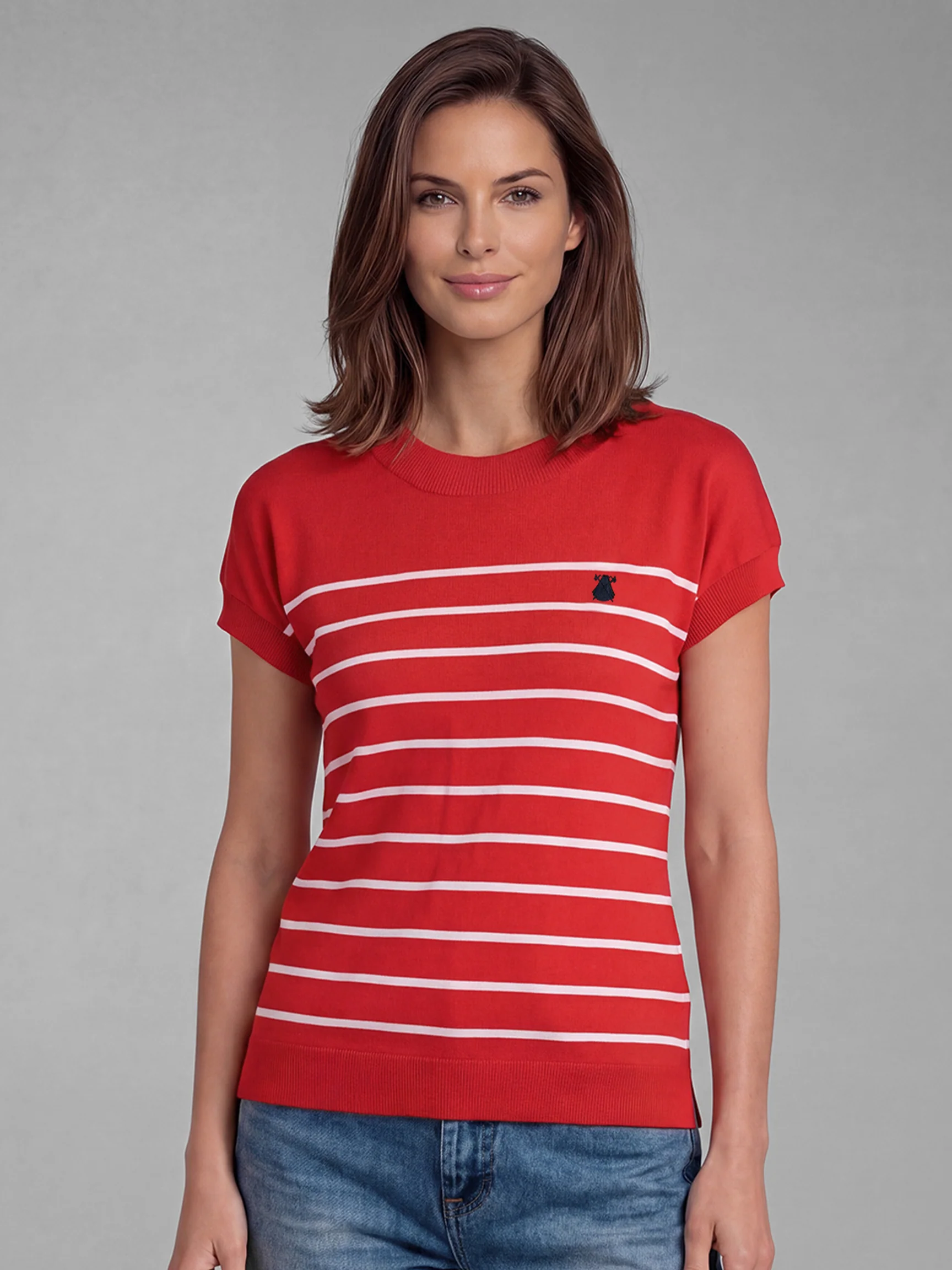Jersey Fresa Punto Marinero Mujer