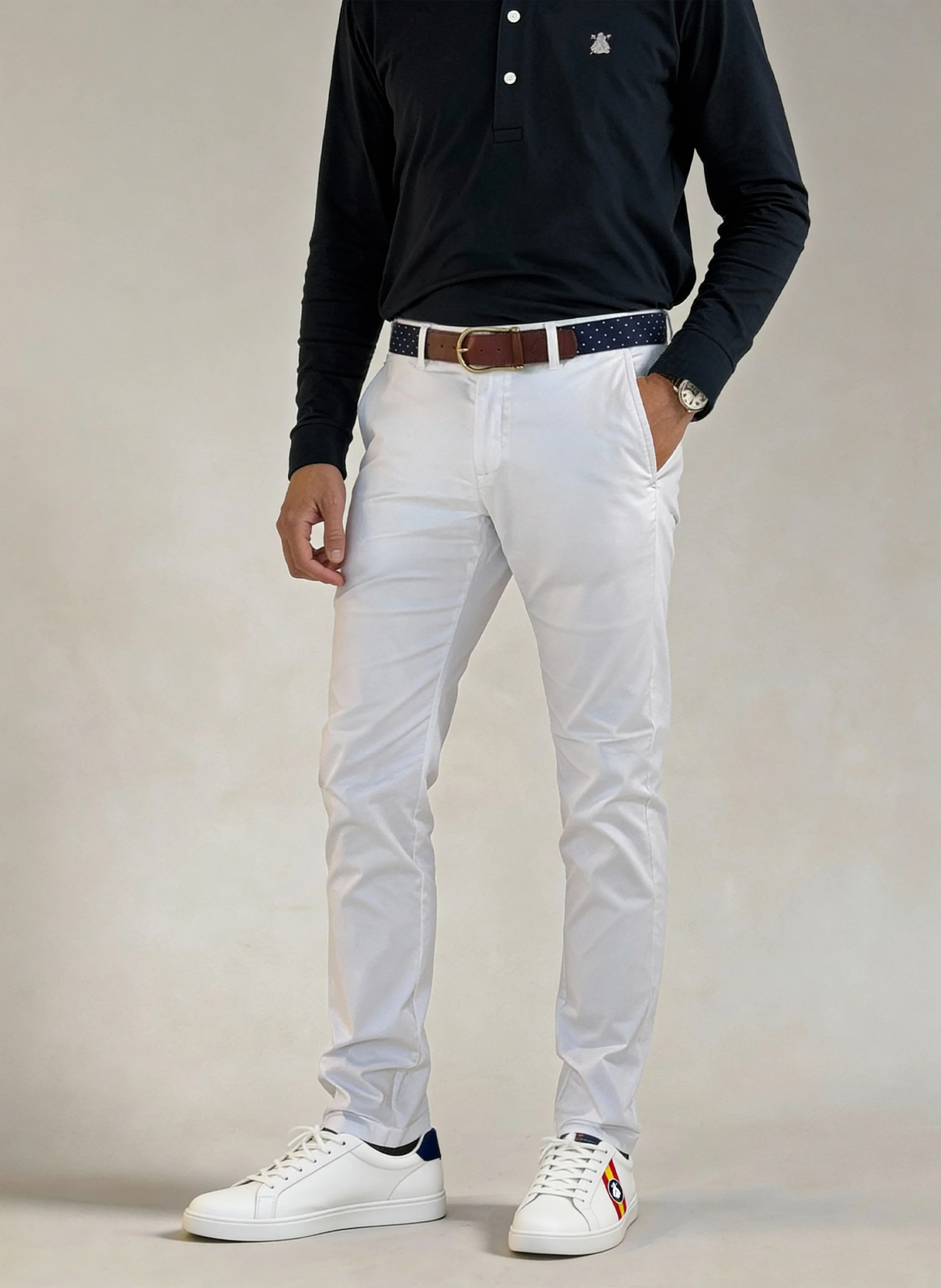 Pantalón Blanco Capote Golf Hombre