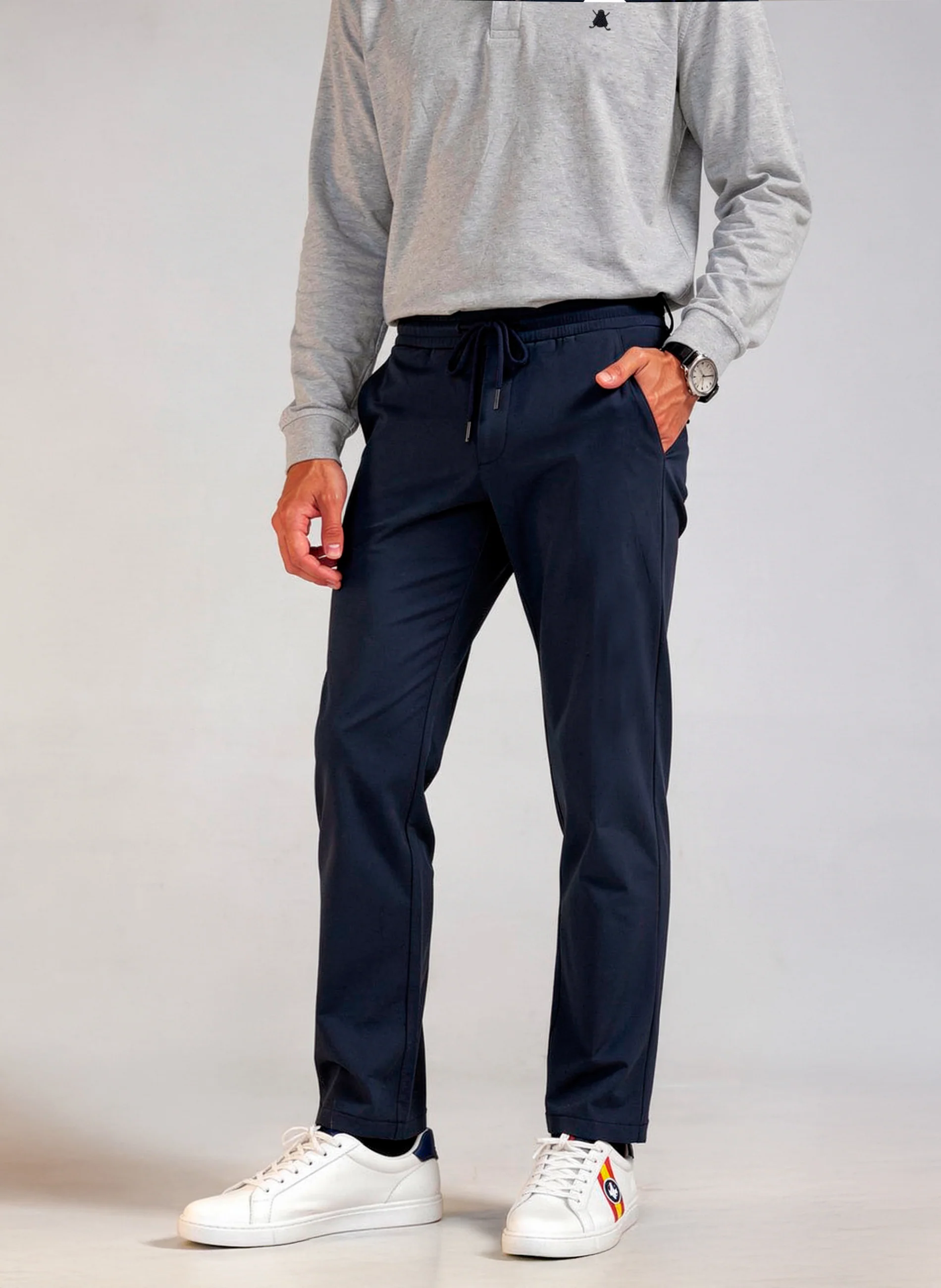 Pantalón Jogger Fino Azul Hombre