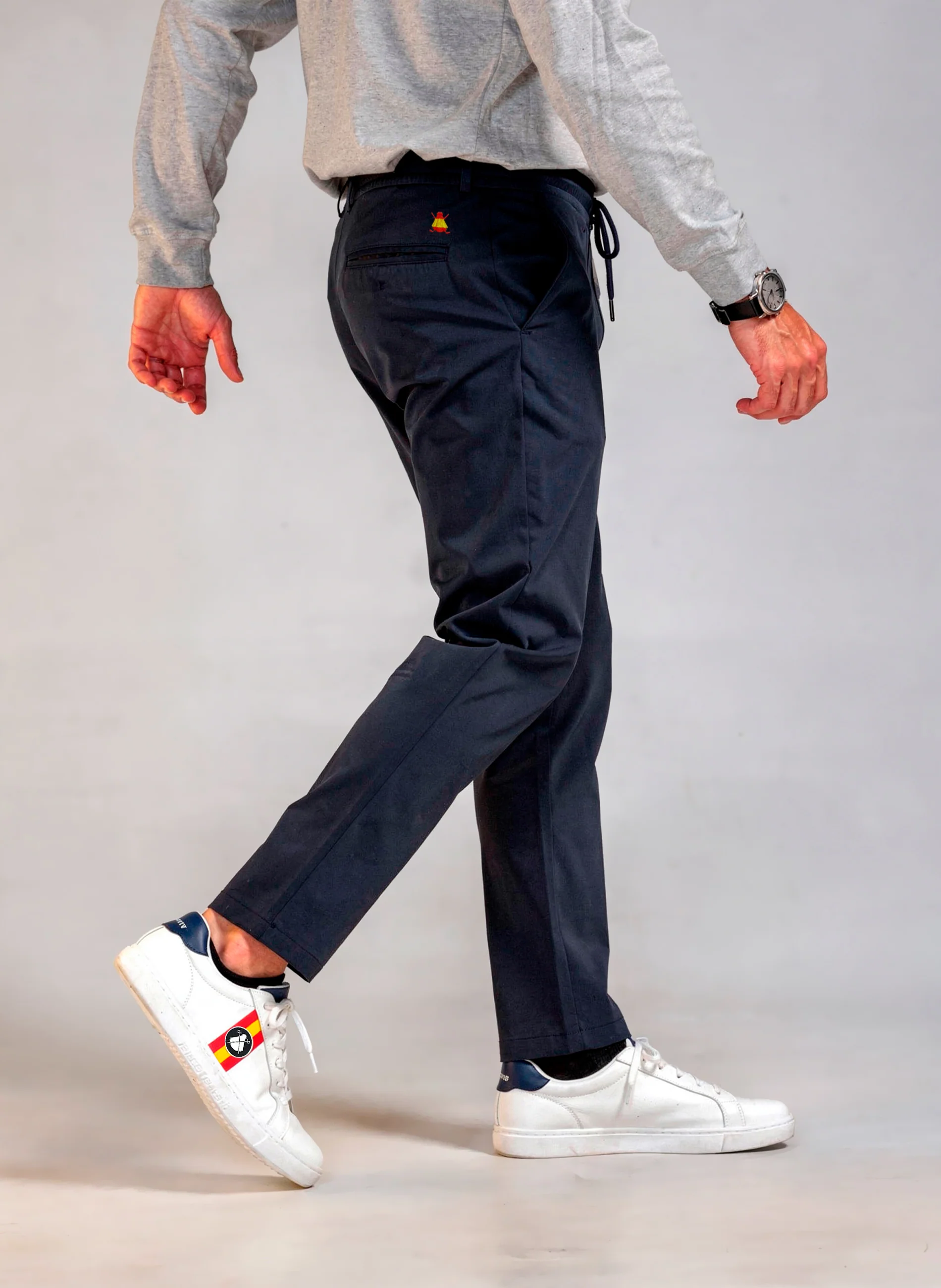 Pantalón Jogger Fino Azul Hombre - Image 2