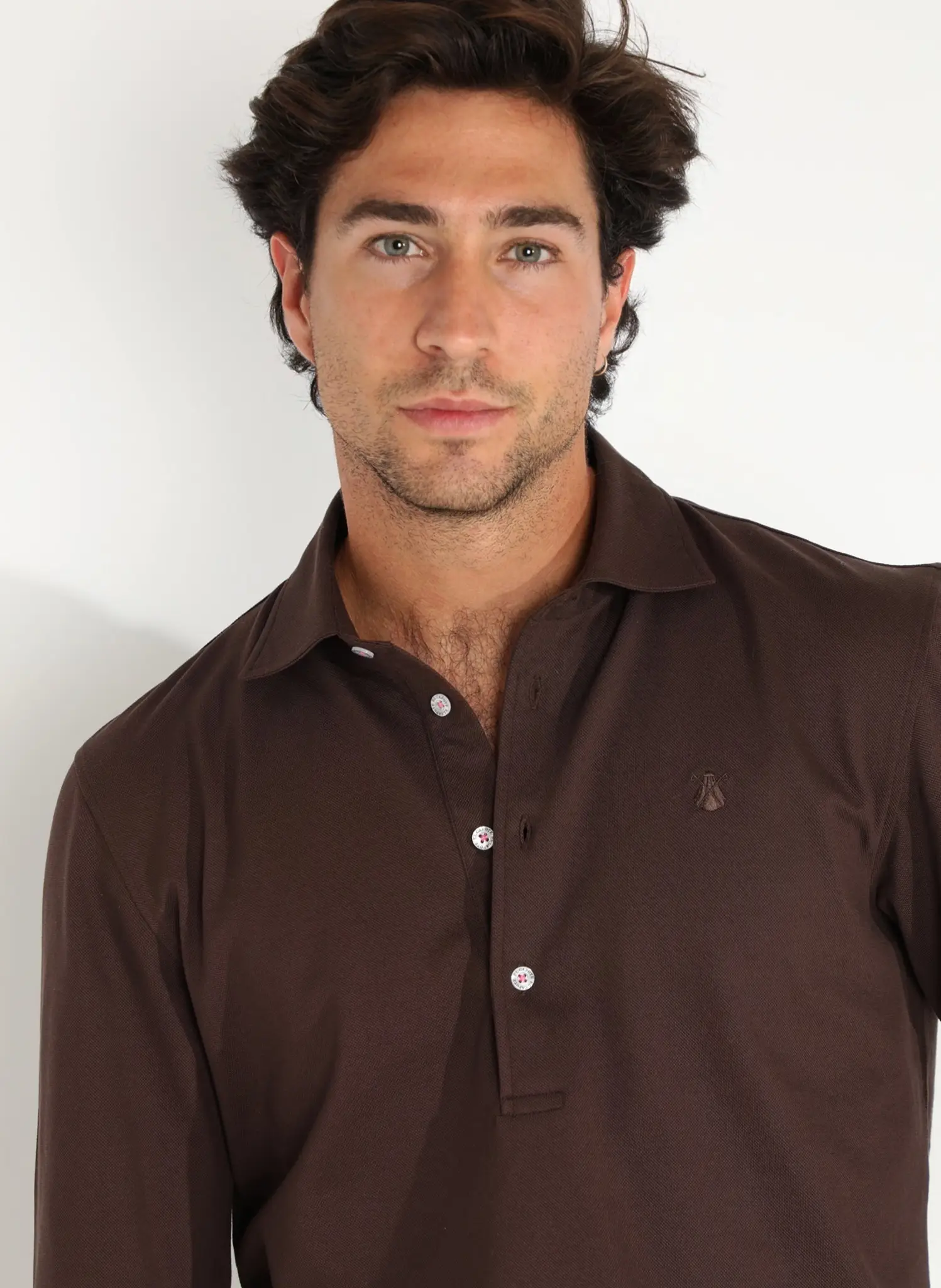 Polera Marrón Algodón Mercerizado Hombre