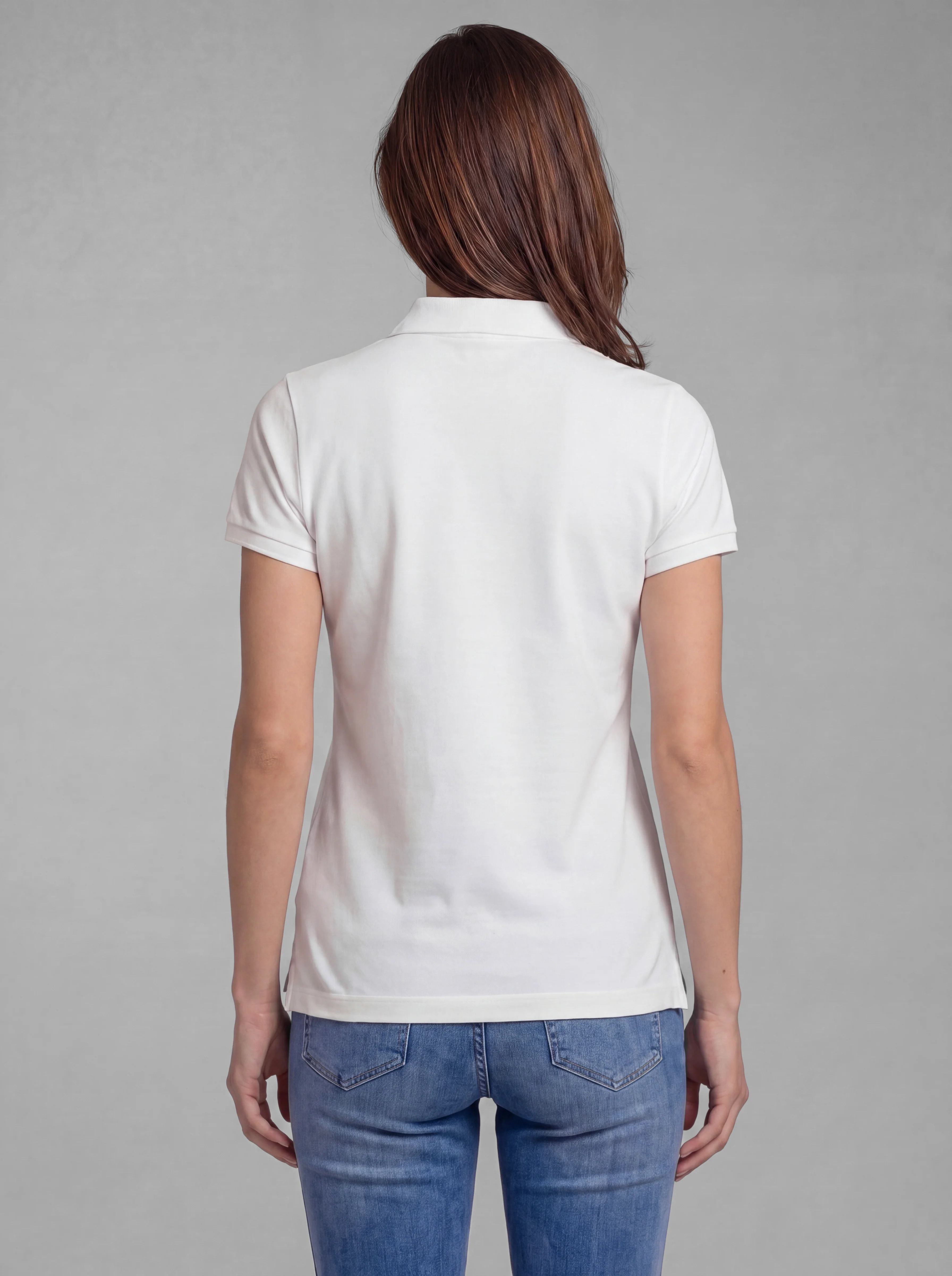 Polo Blanco Classic Logo Rosa Mujer - Image 3