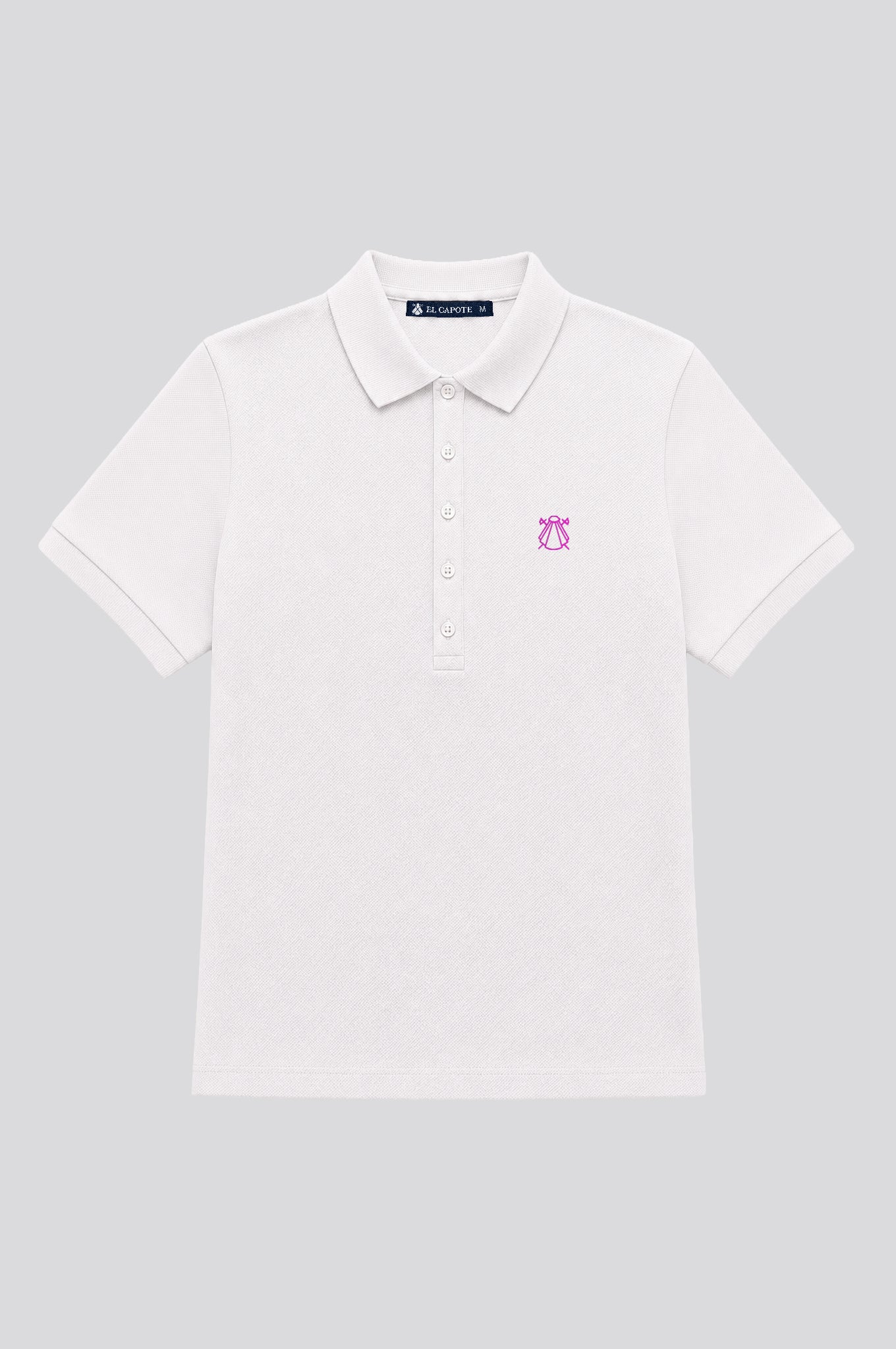 Polo Blanco Classic Logo Rosa Mujer - Image 4