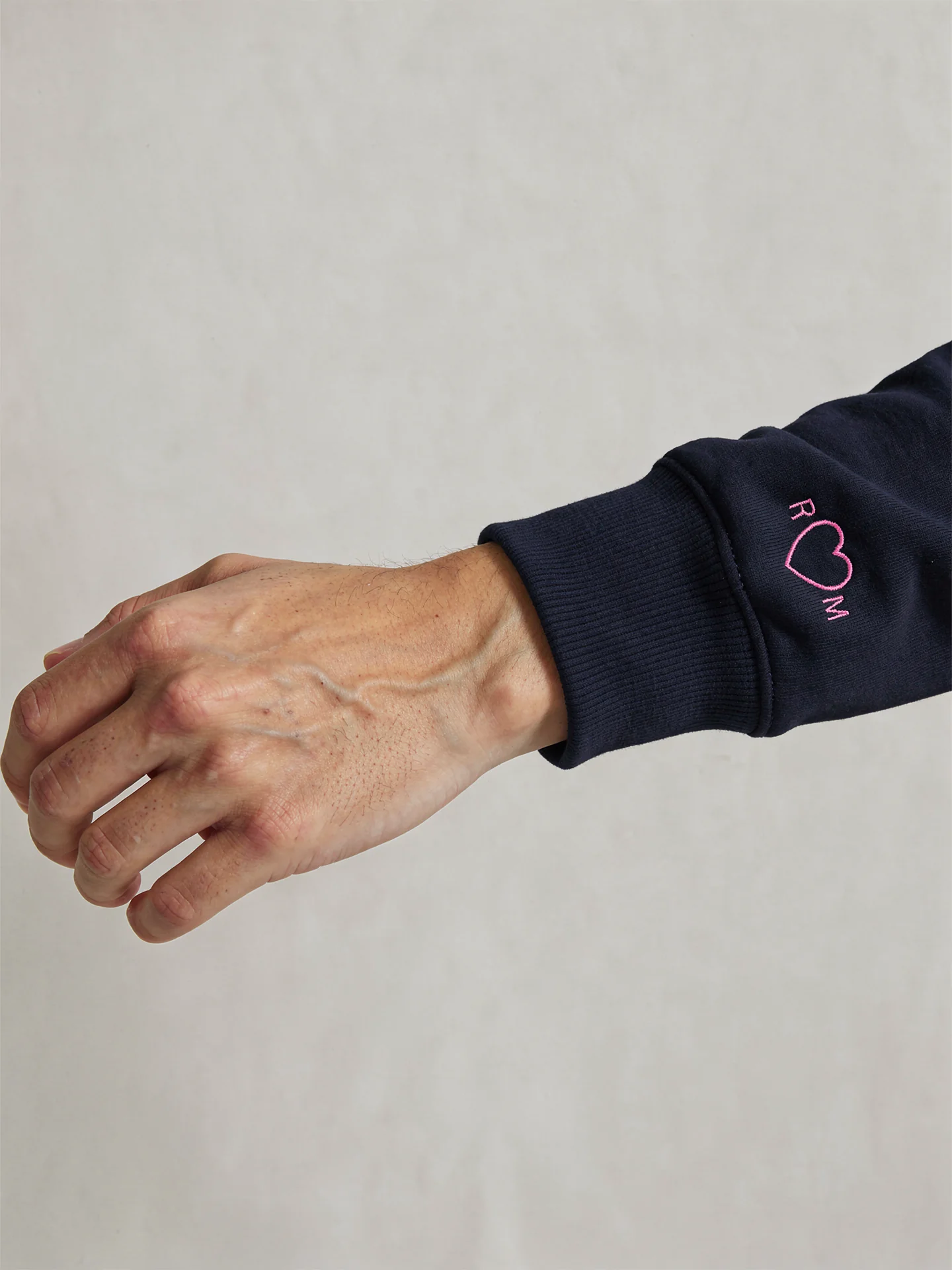 Sudadera  Capucha Azul Marino Capote Rosa Hombre - Image 3